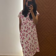 White And Pink Maternity Frock
