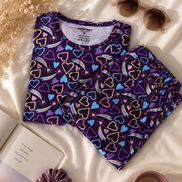 Purple hearts coords pyjama set