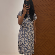 White And Blue Maternity Frock