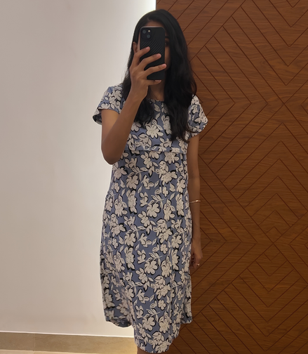 White And Blue Maternity Frock