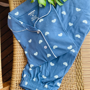 Blue Hearts Button Down set
