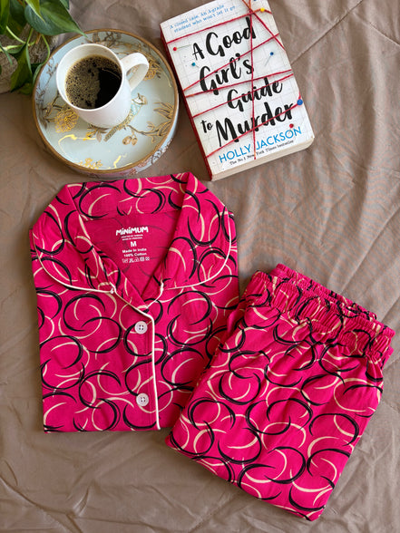 Berry swirl Button Down set
