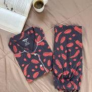 Crimson Feather Button Down set